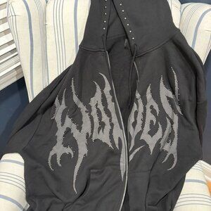 Darc Sport - Studded Hesh "Chambers" Zip Hoodie in Black - 3XL